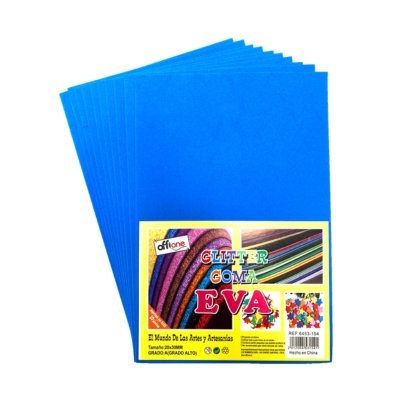 GOMA EVA OFFIONE GLITTER CELESTE 40X60 CM