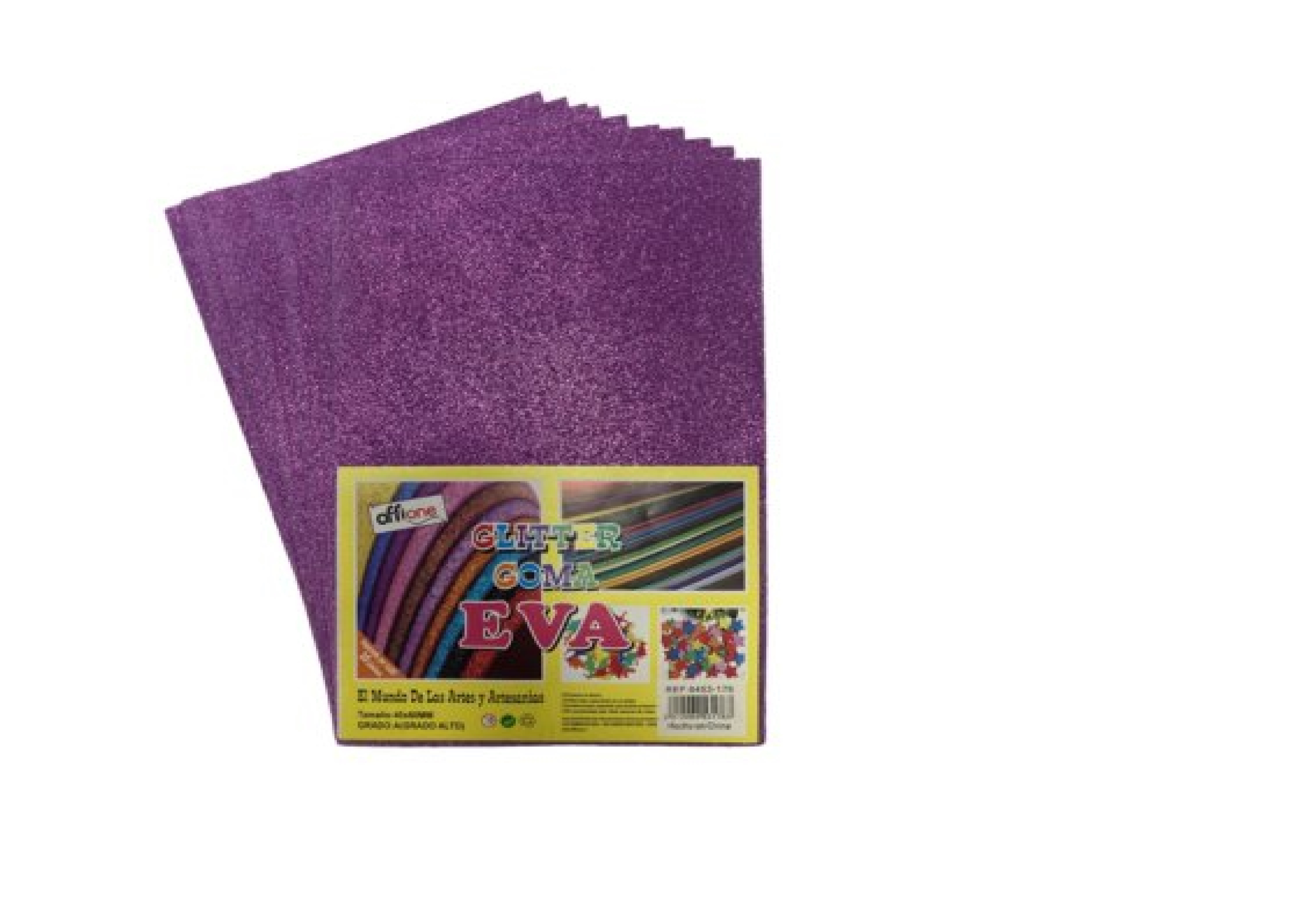 Goma Eva Offione Glitter Violeta 40X60 Cm Paquete de 10 Unidades