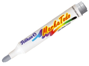 MARCADOR MULTIUSO P.FINA PELIKAN PLATA MARKATODO