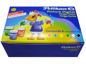 PINTURA AL DEDO 6 COLORES PELIKAN 30ML