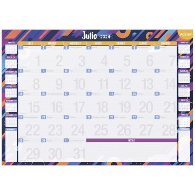 Calendario Anual Adetec Escritorio Diseño Juvenil