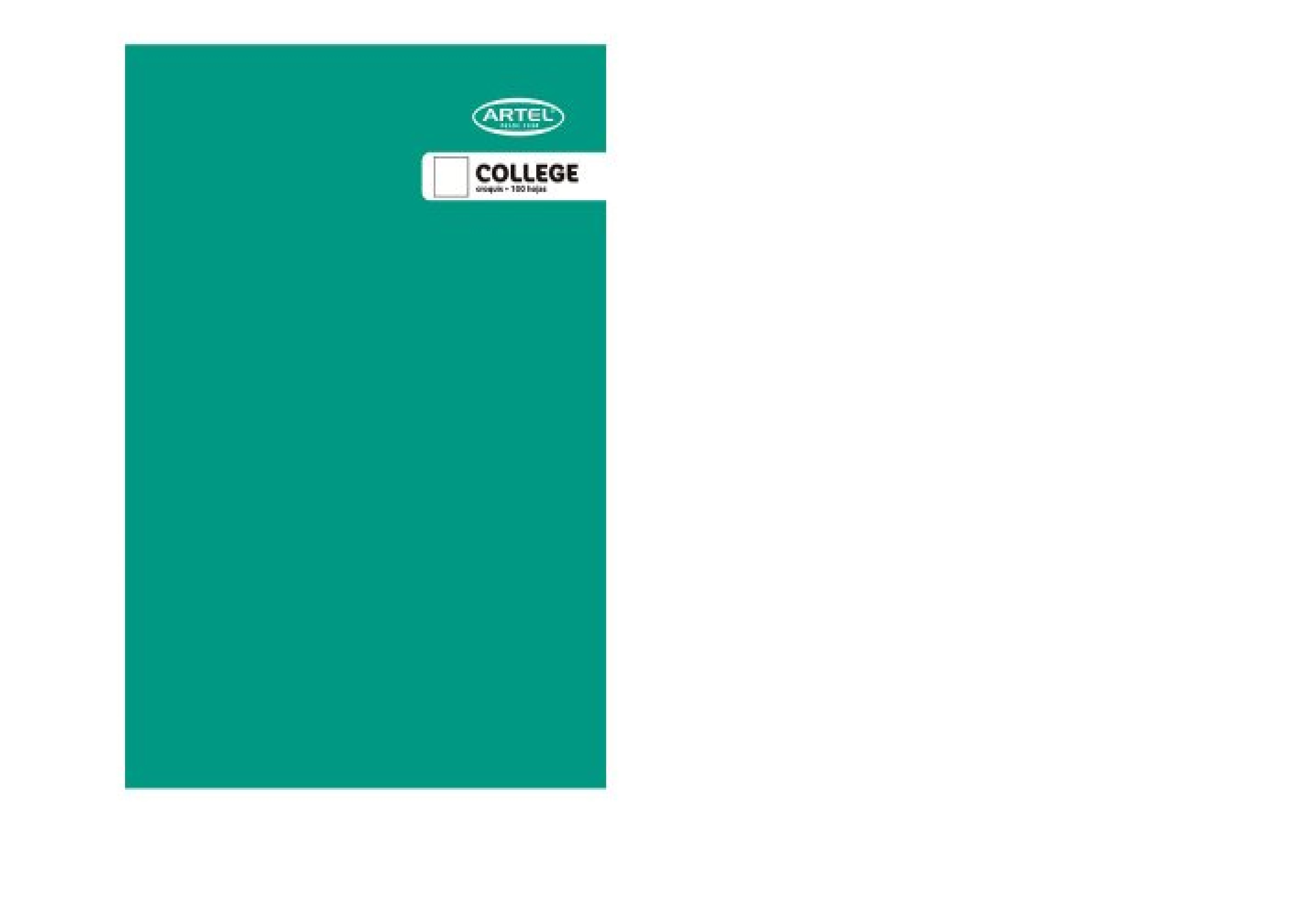 Cuaderno College Artel Croquis Liso 100 Hojas