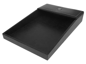 BANDEJA ESCRITORIO SEMICUERO NEGRO CLASICA