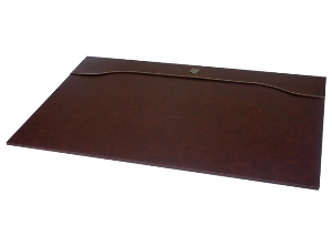 CARPETA ESCRITORIO SEMICUERO 40X60 CAFE CLASICA