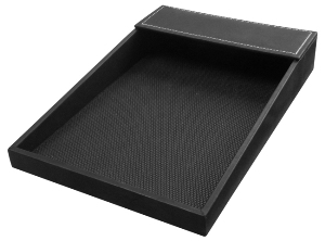 BANDEJA ESCRITORIO CUERO NEGRO CLASICA