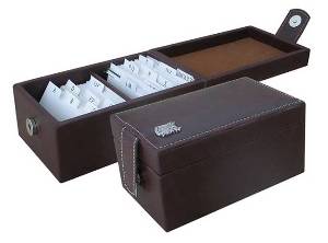 TARJETERO C/INDICE 400 UD SEMICUERO CAFE CLASICA