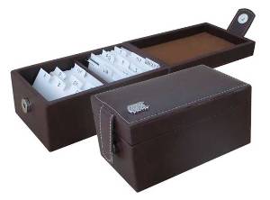 TARJETERO C/INDICE 600 UD SEMICUERO CAFE CLASICA