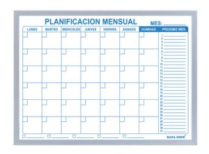 PLANIFICADOR MENSUAL MAGNETICO DATAZONE 60X90 CM.