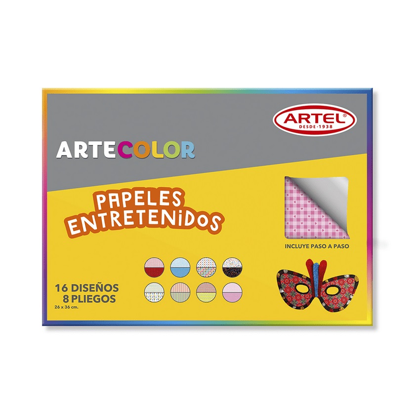 CARPETA CON PAPEL ENTRETENIDO ARTEL ARTECOLOR 8 PLIEGOS