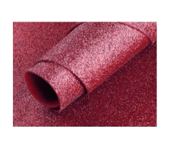 GOMA EVA LATINA GLITTER ROJO 40X60 CM PAQUETE DE 10 UNIDADES