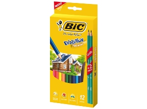 LAPIZ COLOR 12UN. EVOLUTION LARGO BIC+2 LAPIZ EVOL