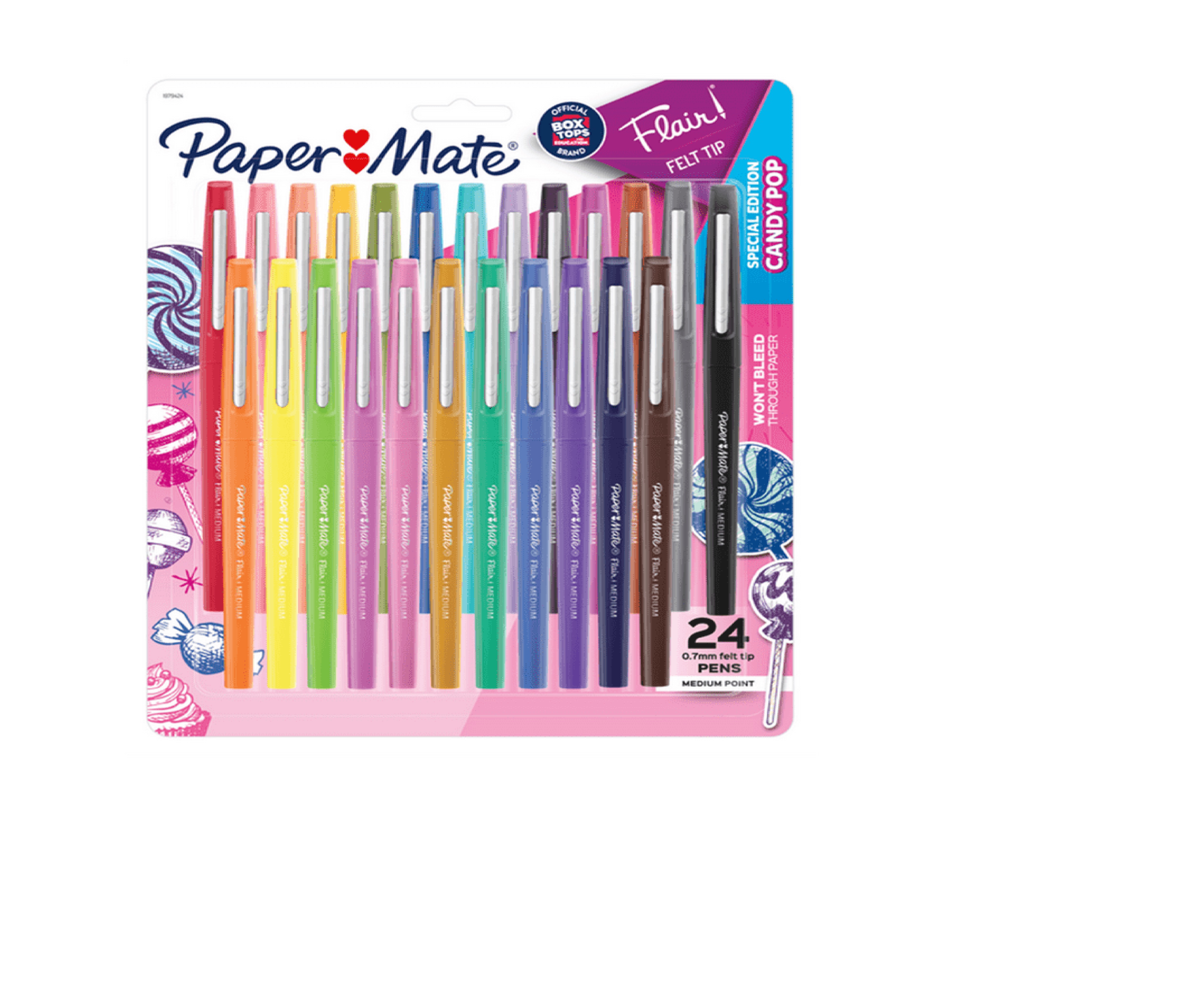 Marcador Permanente Paper Mate Flair Candy Pop Punta Media 24 Colores