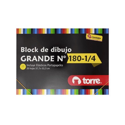 Block de Dibujo 180 1/4 Torre 37.2X53.2Cm 20 Hj