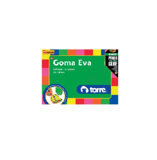 Carpeta con goma Eva Torre glitter Adhesiva Variado Paquete de 6 Unidades