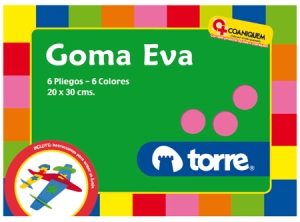 CARPETA ARTE TORRE GOMA EVA 6 HOJAS.