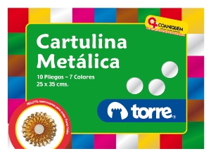 CARPETA ARTE TORRE CARTULINA METALICA 10 HJS