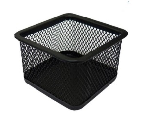 PORTACLIPS HAND CUADRADO MALLA METALICA 8X5 CM NEGRO
