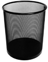 PAPELERO MALLA REDONDO 30X34 CM NEGRO