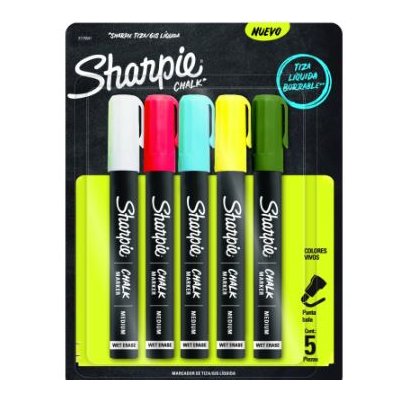 Plumones Tiza Sharpie Chalk Punta Redonda 5 Colores