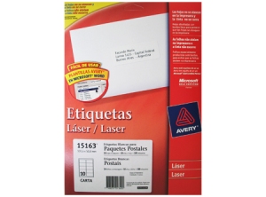 ETIQUETA AVERY 15163 51X102 BL LASER 10XHJ 10HJ