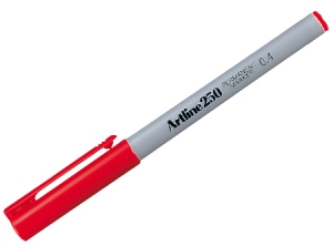 MARCADOR ARTLINE 250 LAPIZ DELGADO PUNTA BALA ROJO