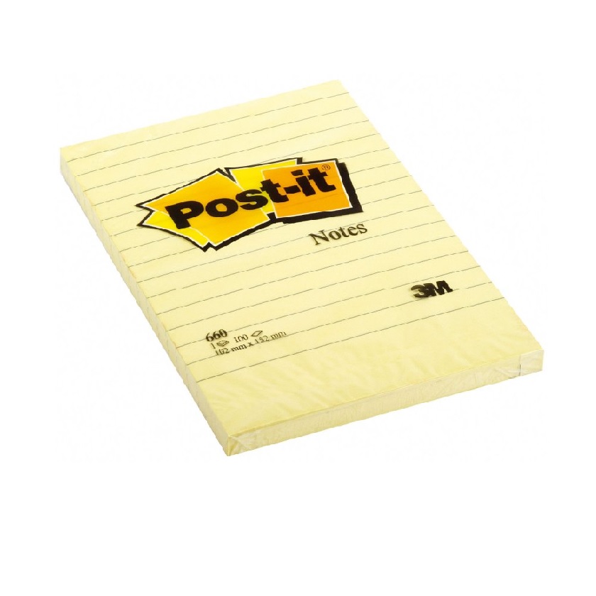 Nota Adhesiva 3M Post-It 660 Lineado 10X15 Amarillo