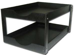 BANDEJA ESCRITORIO DOBLE MADERA NEGRA