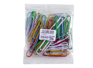 CLIPS PLASTICO COLORES 50MM X 50 UD HAND