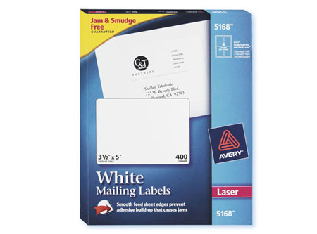 ETIQUETA AVERY 5168 8.9X12.7 BL LASER 4XHJ 100HJ