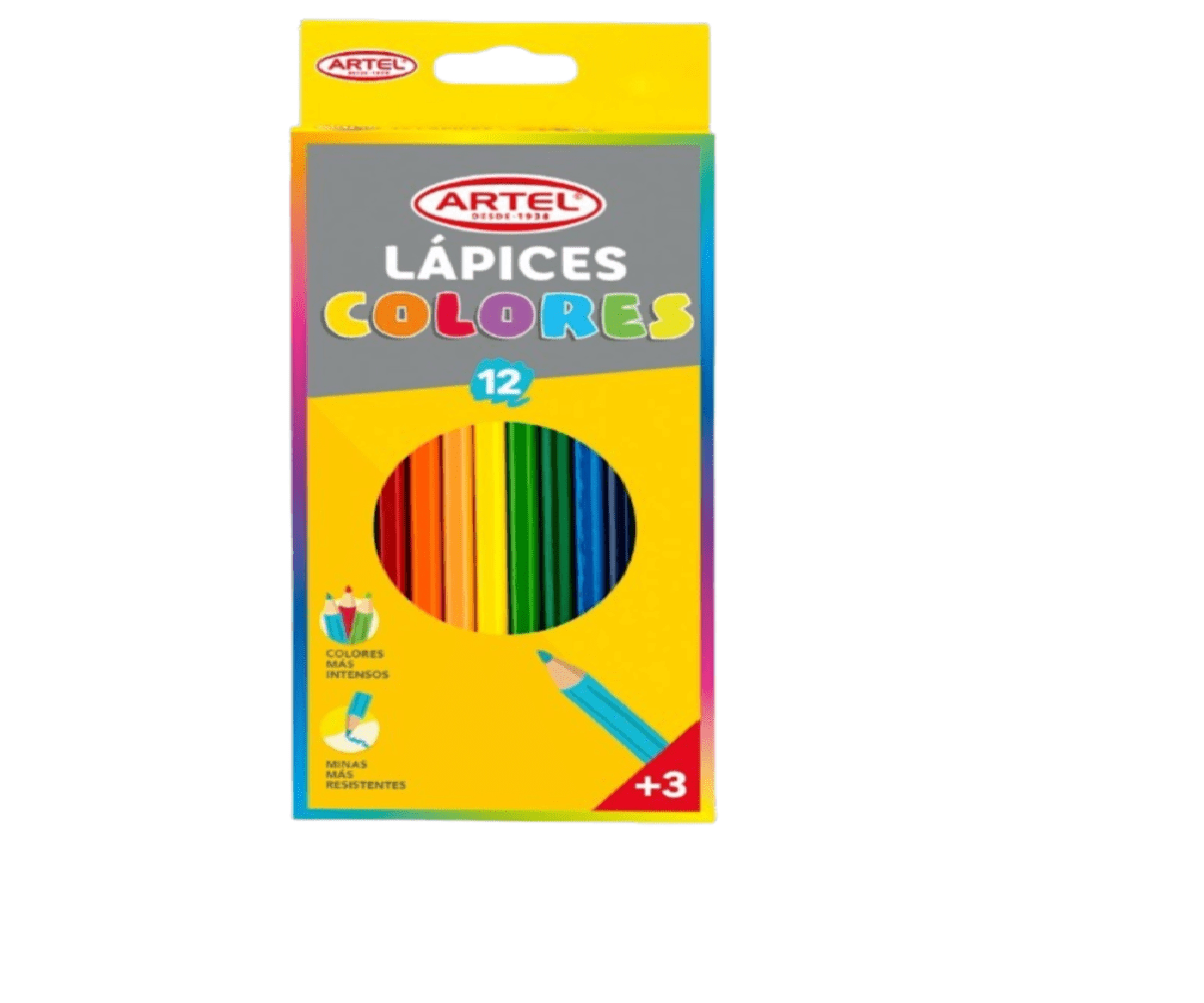 Lápices De Color Artel Largo 12 Colores