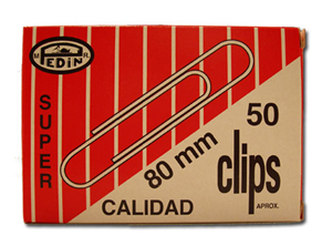 CLIPS METALICO 80MM PEDIN PTA.REDONDA LISO 50UD