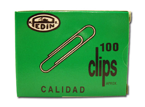 CLIPS METALICO 30MM PUNTA REDONDA PEDIN 100 UND.