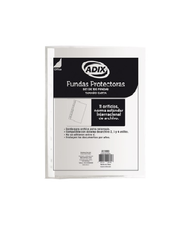 Funda Plástica Adix Carta 100 Unidades