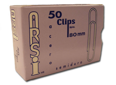CLIPS METALICO 80MM ARSI PTA.REDONDA LISO 50UD.
