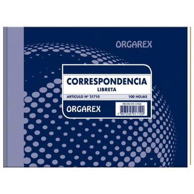Libreta de Correspondencia Orgarex Nº 21710 100 Hojas
