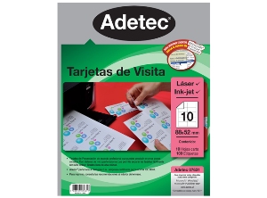 TARJETA VISITA INKJET/LASER ADETEC 10HJ