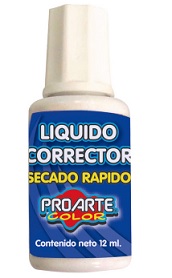 Corrector Líquido en Botella Proarte Secado Rápido 12 ml