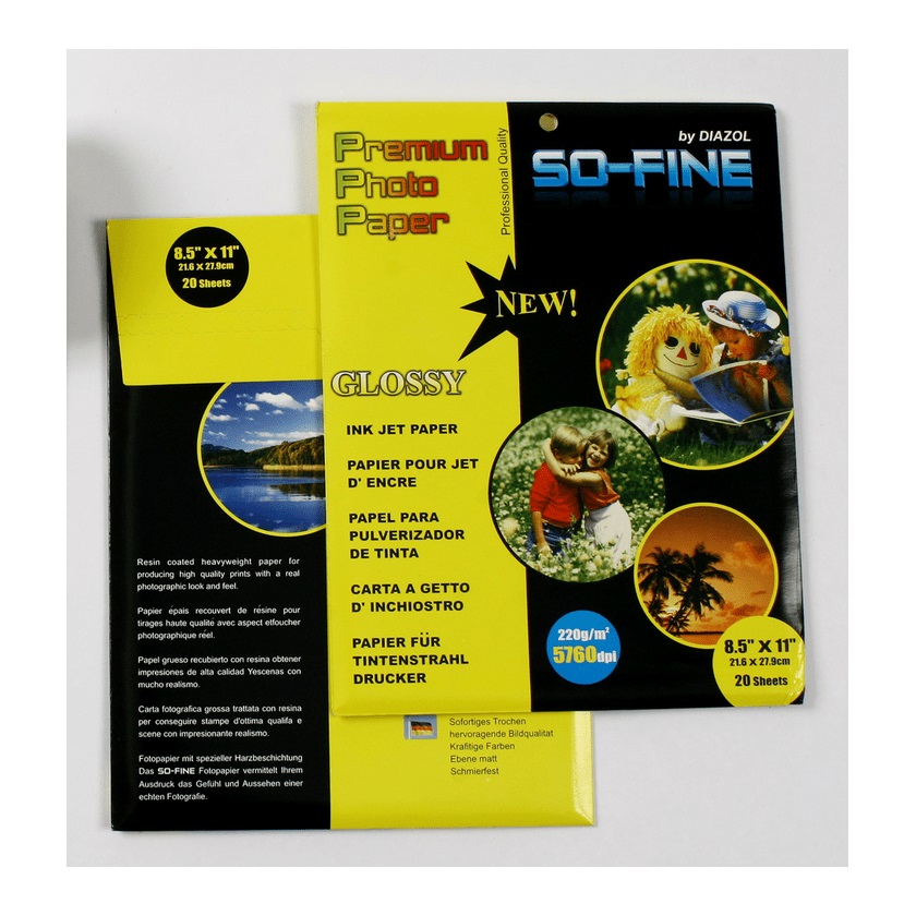 Papel Foto Diazol Brillant Inkjet Carta 200 g 20 Hojas