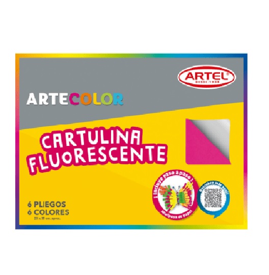 Carpeta con Cartulina Artel ArteColor Fluorescente Surtidos 6 Pliegos