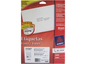 ETIQUETA AVERY 15267 13X 44 BL LASER 80XHJ 10 HJ