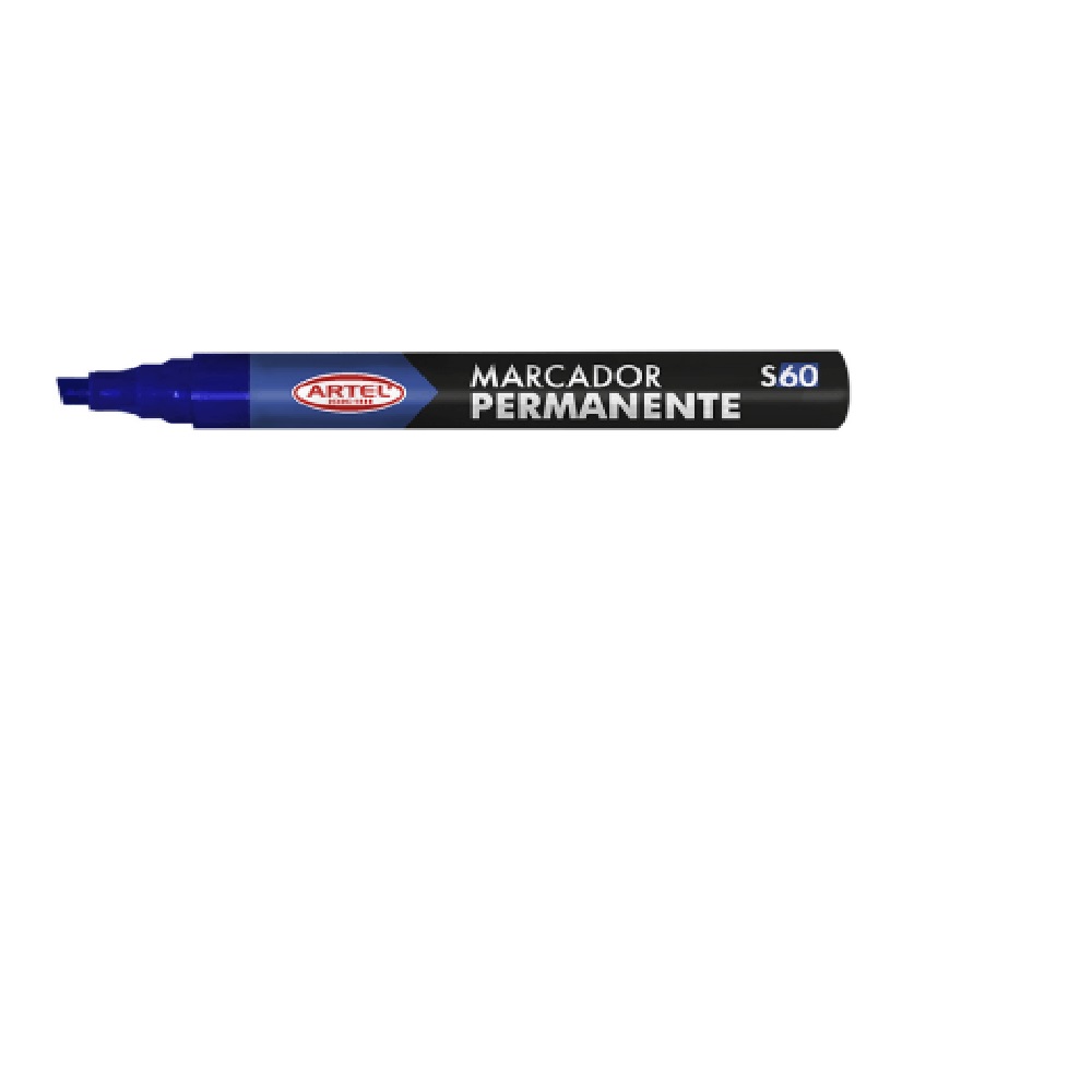 Marcador Permanente Artel Punta Biselada 60 Azul
