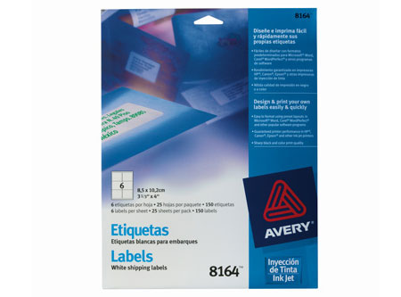 ETIQUETA AVERY 8164 85X102 BL INKJET 6XHJ 25HJ