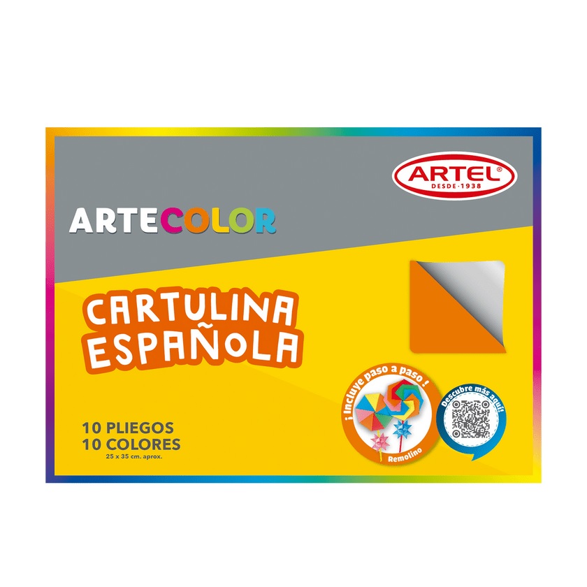 CARPETA CON CARTULINA ARTEL ARTECOLOR ESPANOLA SURTIDOS 10 PLIEGOS