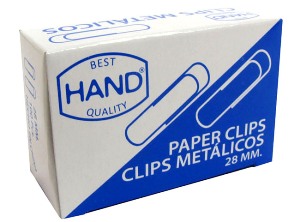 CLIPS METALICO 28MM HAND PTA.REDONDA CJA 100UD