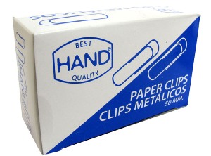CLIPS METALICO 50MM HAND PTA.REDONDA CJA 100UD
