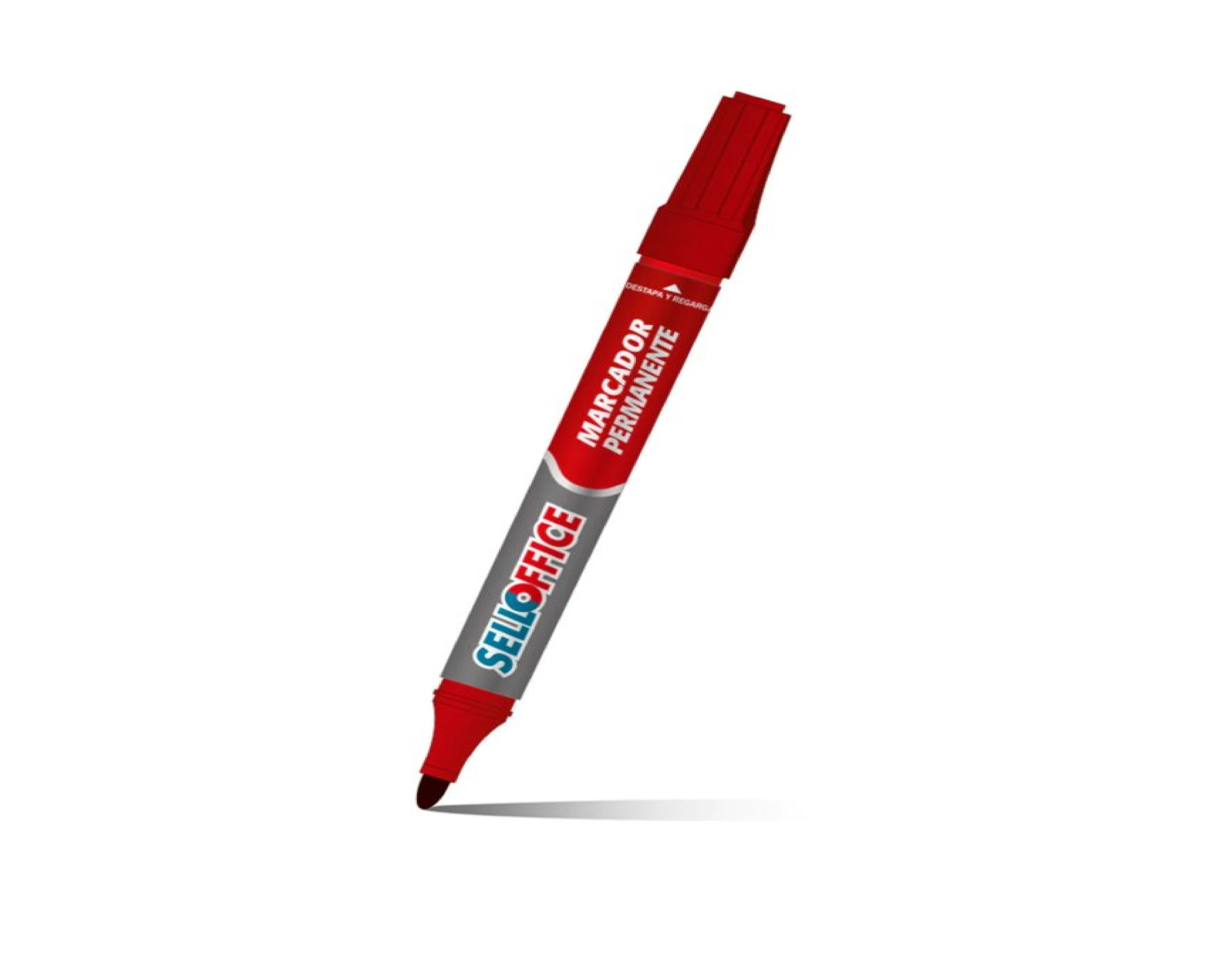 MARCADOR PERMANENTE SELLOFFICE RECARGABLE PUNTA REDONDA ROJO