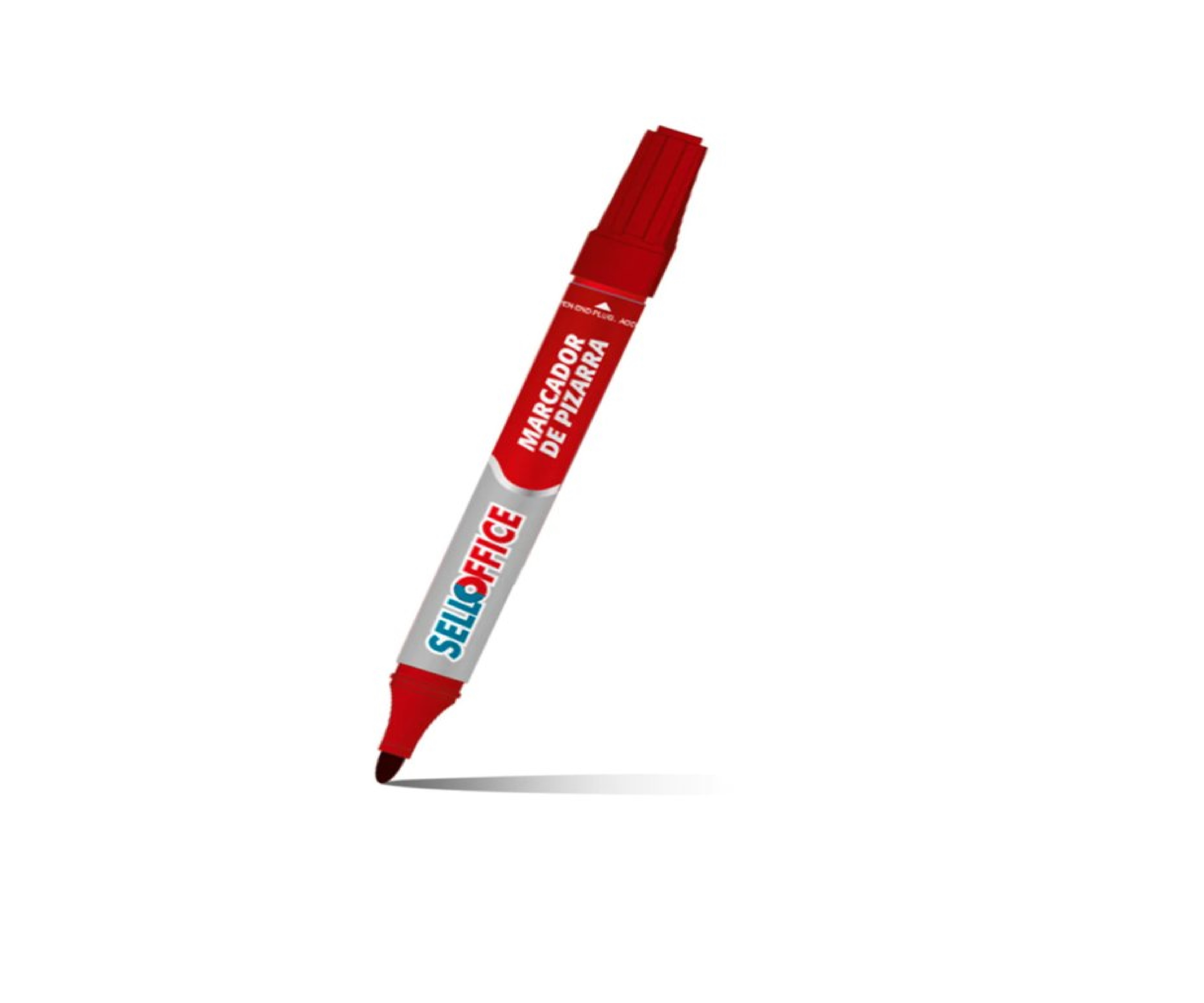 Plumón Pizarra Selloffice Recargable Punta Redonda Rojo