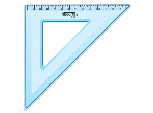 ESCUADRA PLASTICA 45O. 20CM NEOLITE TRANSPARENTE