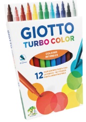 Plumón giotto Turbocolor 12 Colores
