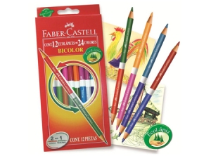 LAPIZ COLOR BICOLOR FABER 12 X 2 = 24 COLORES